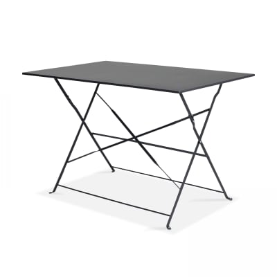 Table de jardin pliante acier gris 4 places