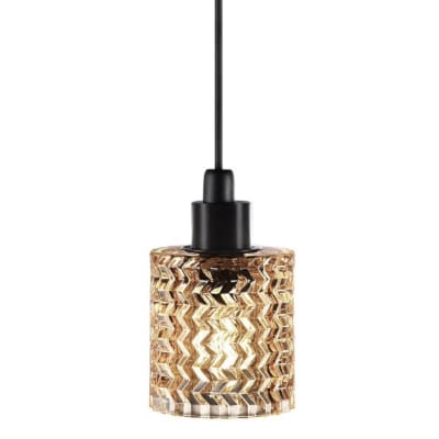 Suspension verre orange D10,8cm