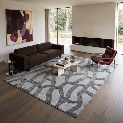 Tapis relief graphique gris 160x230
