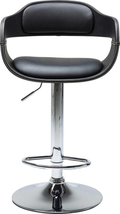Tabouret de bar réglable noir et acier chromé