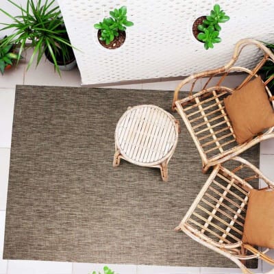 Tapis scintillant pour intérieur-extérieur marron 120x170