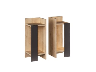 VANITA Table de chevet chêne anthracite