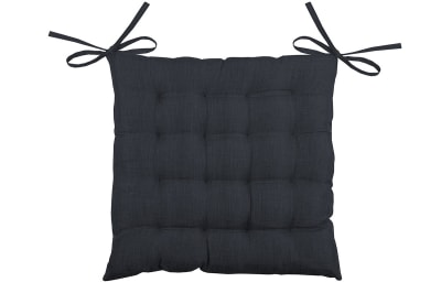 Galette de chaise unie en 16 points polyester gris foncé 40x40 cm