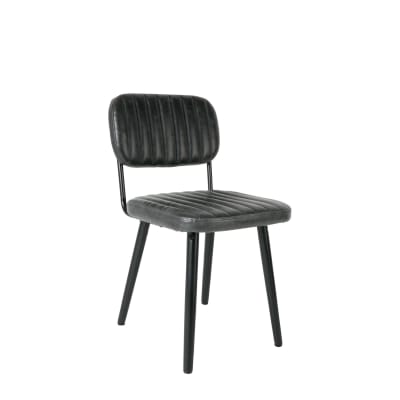 Chaise en cuir noir