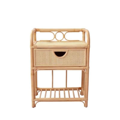 Table de chevet en rotin - naturel