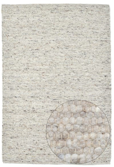Tapis tissé à la main en laine naturelle sable 140x200