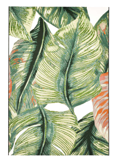 Tapis moderne outdoor d'extérieur tissé plat vert 70x120