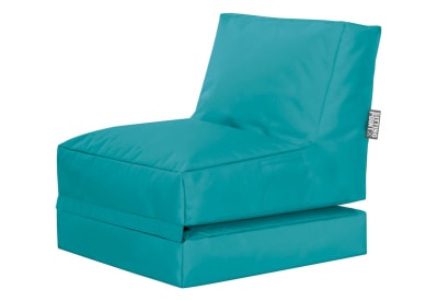Pouf  extérieur uni bleu pétrole dépliable 70x80x90