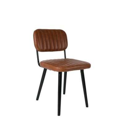 Chaise en cuir marron