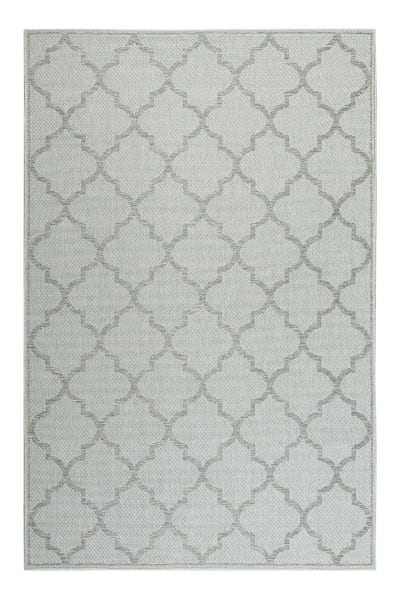 Tapis exterieur gris motif oriental gris bleu 200x133