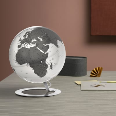 Globe terrestre de design 25 cm  lumineux  textes en anglais