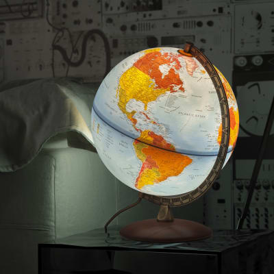 Globe terrestre 30 cm  politique physique  lumineux  en français