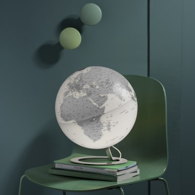 Globe terrestre de design  25 cm  lumineux  textes en anglais
