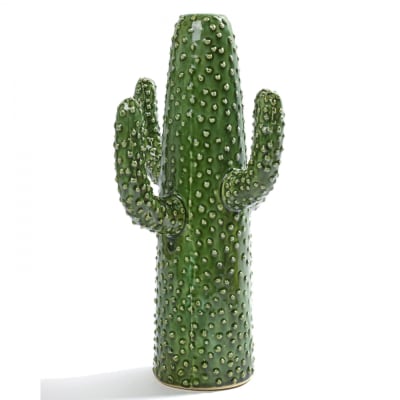 Vase cactus large porcelaine verte H39cm
