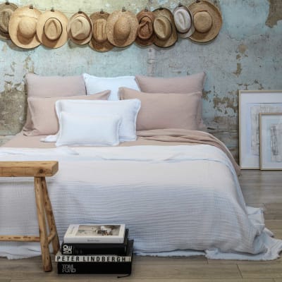 Dessus de lit en gaze de coton blanc 260X270 CM