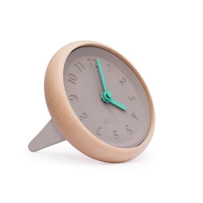 Horloge de table en bois et béton