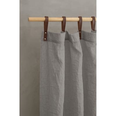 Panneau voilage finition pattes aspect cuir gris clair 245 x 135