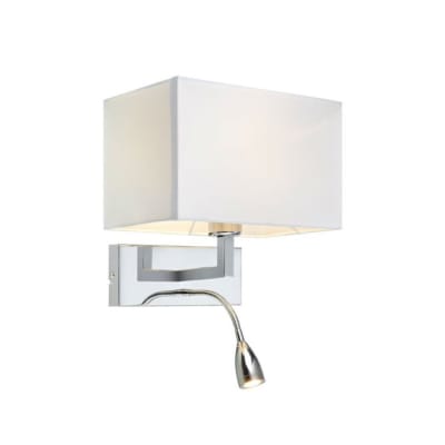 Applique avec liseuse LED flexible métal/tissu H40cm