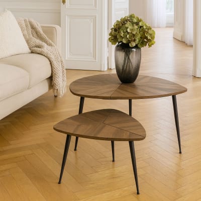 Set de 2 tables gigognes en fibre de bois d48cm et d70cm