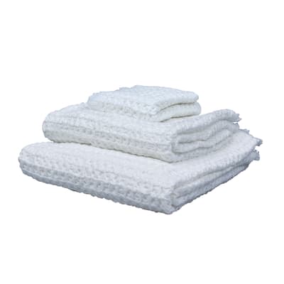 Serviette de toilette blanche en coton gaufré 80X150 CM