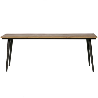 Table à manger en bois d'orme 6 personnes 220x90 cm