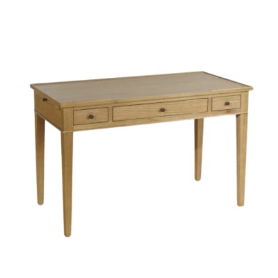 Bureau en chêne style shabby chic, 3 tiroirs marron