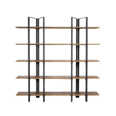 Etagère style industriel en chêne et métal marron