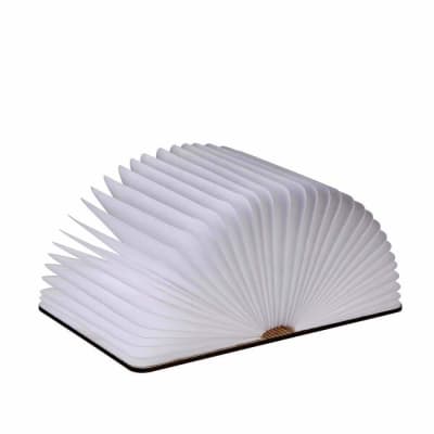 Lampe à poser livre led couverture en bois