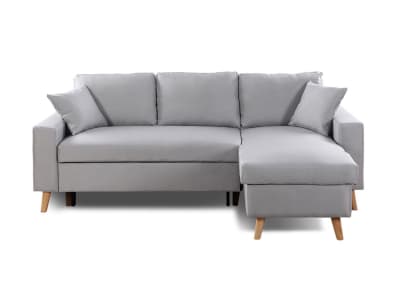 Canapé d'angle réversible et convertible - gris clair
