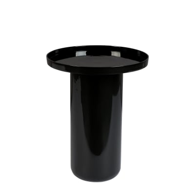 Table d'appoint ronde en aluminium laqué noir