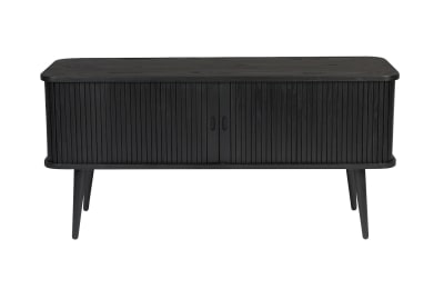 Buffet en bois noir avec portes coulissantes
