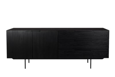 Buffet en bois noir de 180 cm