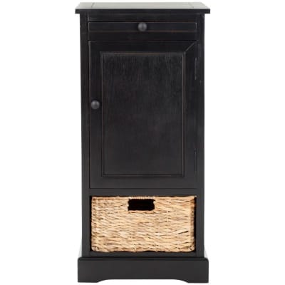 Meubles de rangement en bois de pin, noir