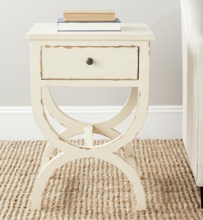 Table d'appoint en peuplier, vanille