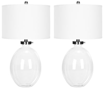 Ensemble de 2 lampes de table en polyester, transparent
