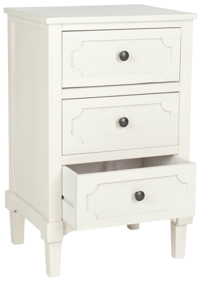Table d'appoint en pin/mdf/placage bois, blanc