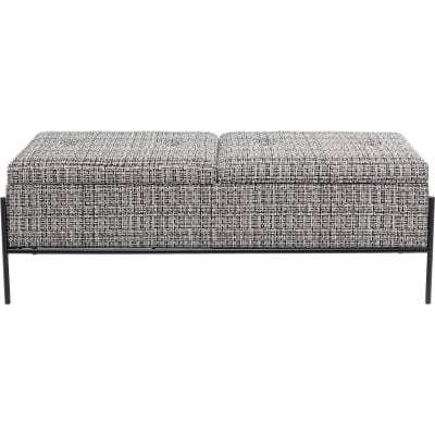 Banc-coffre iceland 120x40cm blanc et noir kare design