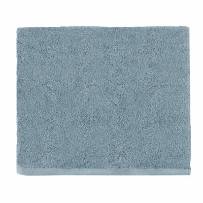 Serviette invité unie en coton bleu Baltique 30x50