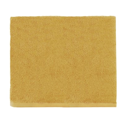 Serviette invité unie en coton Jaune Safran 30x50