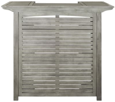 Table de bar en bois d'acacia, gris lavé