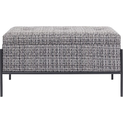 Banc 1 place avec coffre de rangement blanc et noir