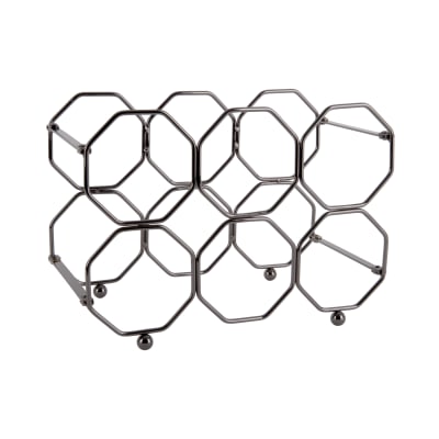 Range bouteilles en métal pliable gris fumé