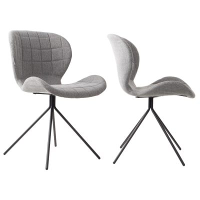 2 chaises design en tissu gris confortables
