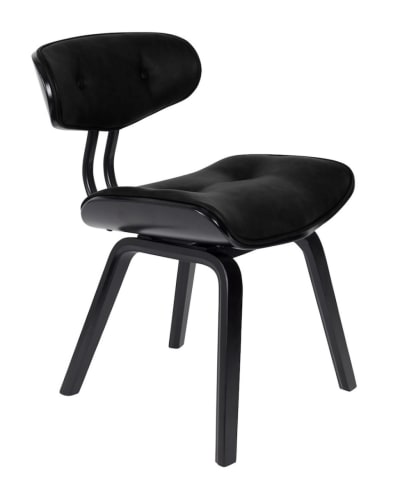 Chaise cuir noir design années 50