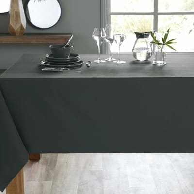 Nappe en coton gris anthracite 150x150cm
