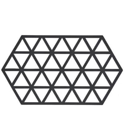 Dessous de plat design en silicone noir 24x14cm