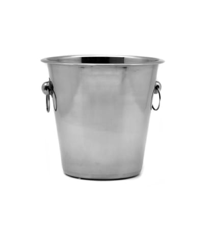 Seau à glace argenté en acier avec anses D22cm