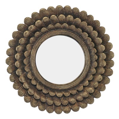 Miroir soleil D20 cm or