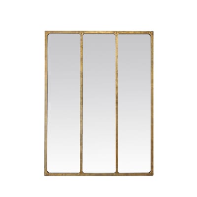 Miroir verrière style industriel 90x120 - Doré