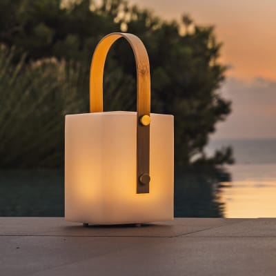 Lampe baladeuse sans fil bambou bois h27cm